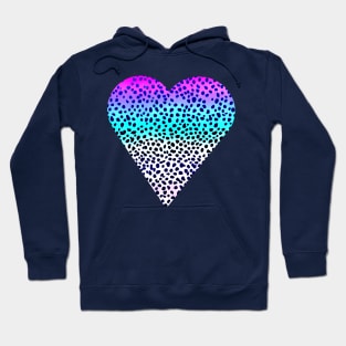 Bright Colorful Leopard Heart Hoodie